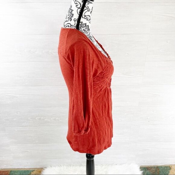 Anthropologie Deletta Ruched Front Peplum Top - Picture 4 of 7